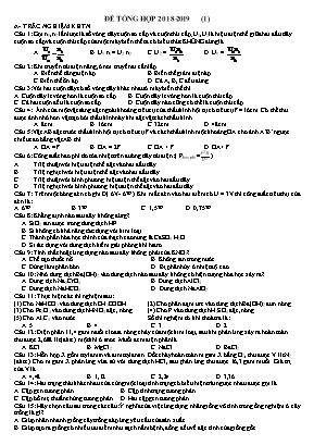 Bộ đề thi THPT môn Tổng hợp - Năm học 2018-2019 (Có đáp án)